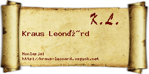 Kraus Leonárd névjegykártya