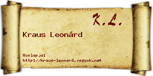 Kraus Leonárd névjegykártya