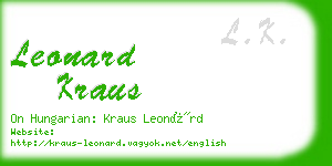 leonard kraus business card